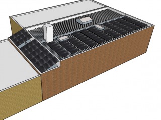 Conceptual rendering of the solar installation on the building during the development stage
