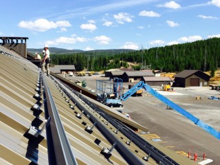 The early stages of the solar installation in Yellowstone National Park