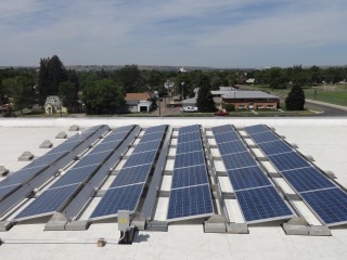 Side view of lower solar array