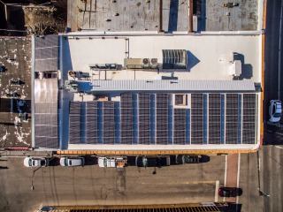 Overhead view of the solar array